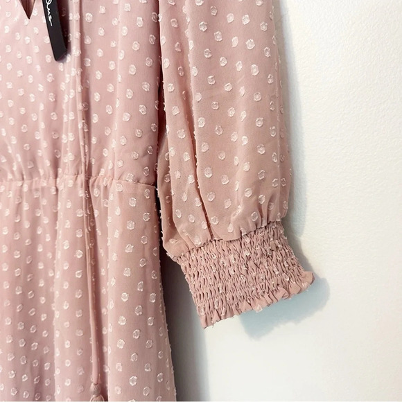 Lulus NWT Sweet Inspiration Mauve Pink Ruffled Maxi Dress Size Small Lined - Picture 6 of 11